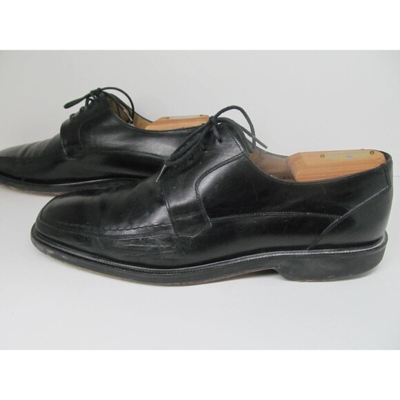 Mezlan Mens Black Apron Toe Derby Shoes Size US 10 Quality Made In Spain - Picture 11 of 16